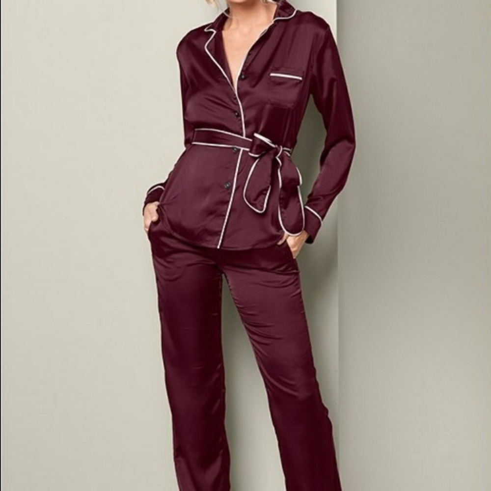 Venus Satin Pajama Set with belt tie